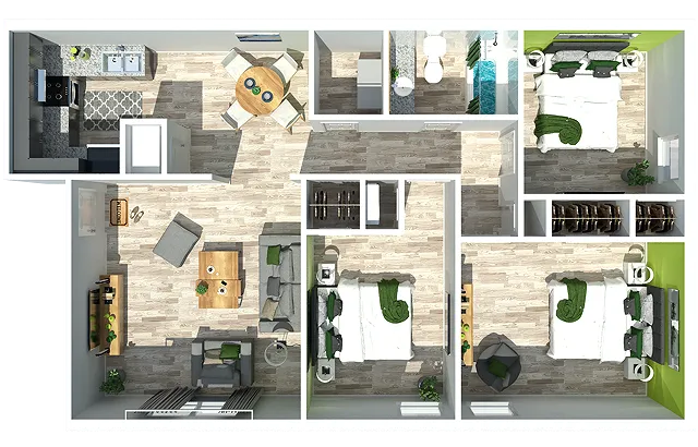 Three Bedroom | One Bathroom