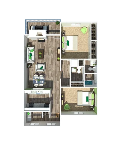 Two Bedroom | One Bathroom