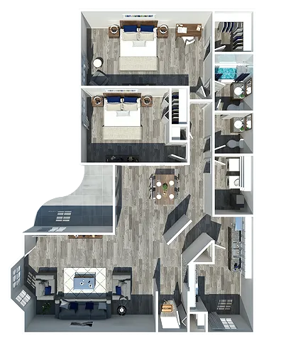 Two Bedroom 1.5 Bathroom Garden