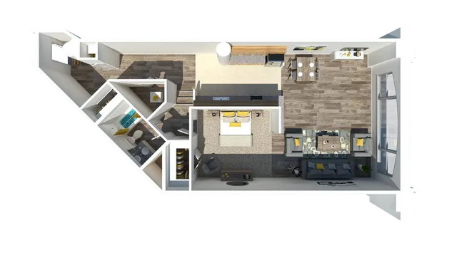 The Block One Bedroom Floorplan