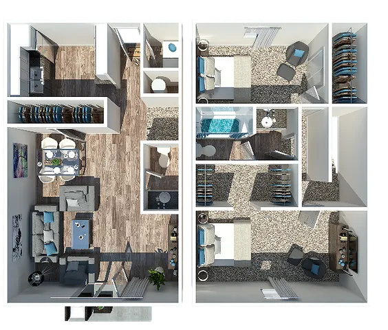 2 Bedroom 1.5 Bath TH