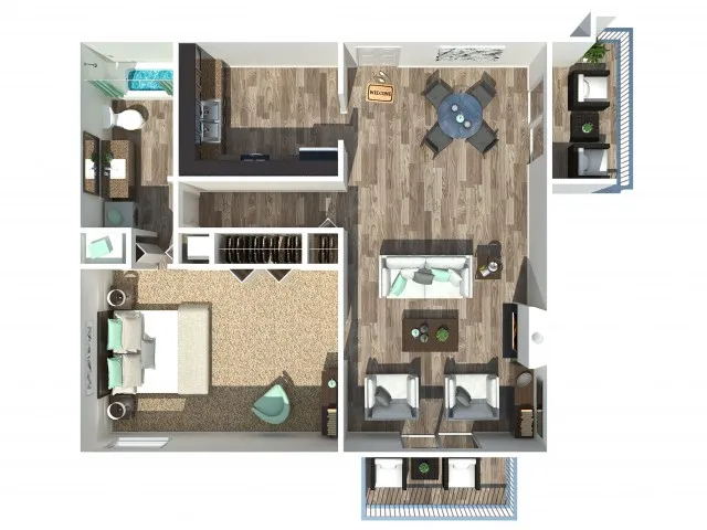 One Bedroom One Bath Garden 800 Sq Ft