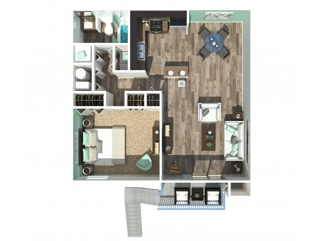 One Bedroom One Bath Garden 850 Sq Ft