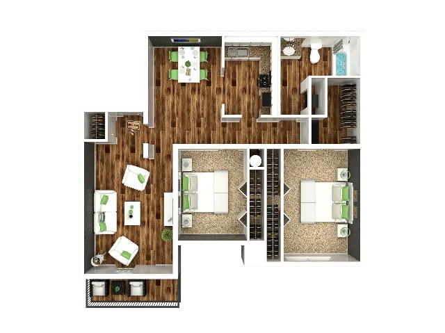 2 Bedroom 1.5 Bath