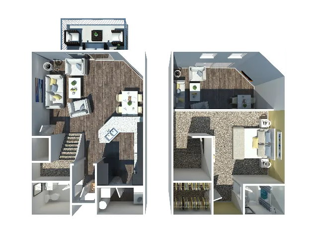 1 bedroom townhome