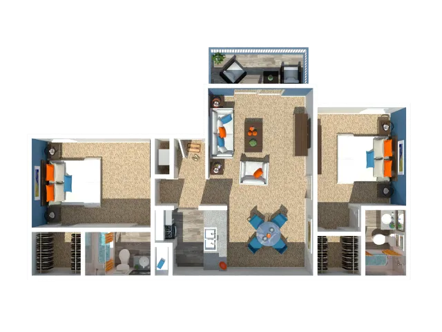 2 Bedroom 2 Bath 910