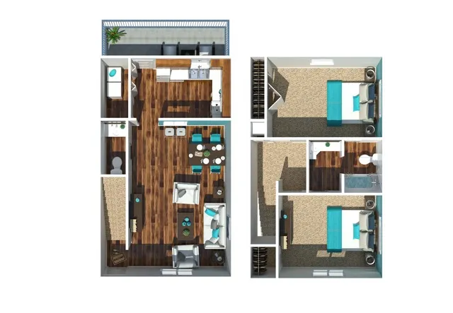 Two Bedroom One and A Half Bathroom