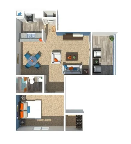 One Bedroom One Bathroom 677
