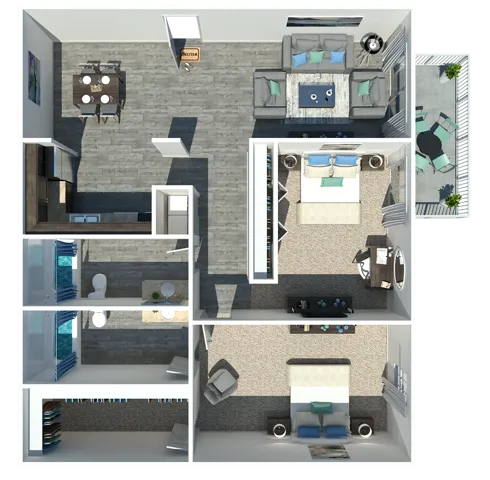 Two Bedroom Two Bathroom Floorplan