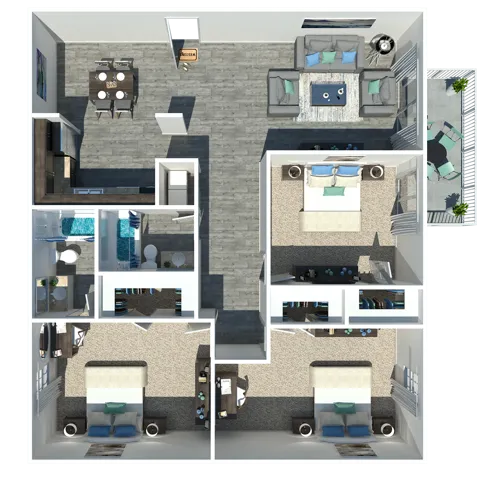 3 Bedroom 2 Bathroom Floorplan
