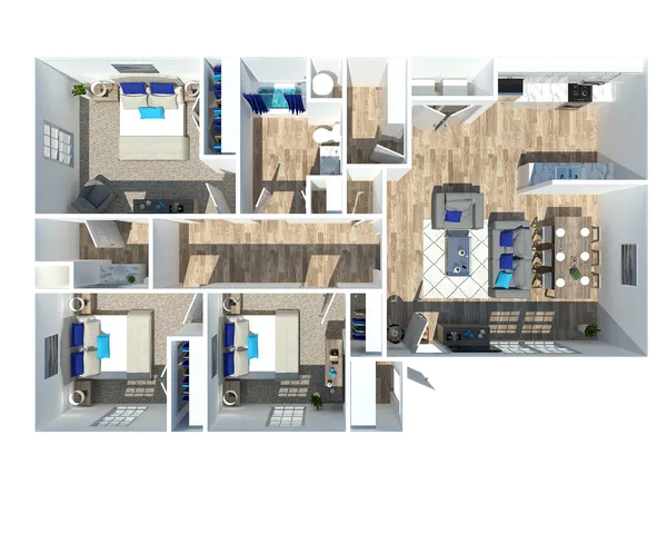 Three Bedroom One Bathroom