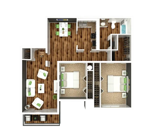 2 Bedroom 1 Bath Washer Dryer connections