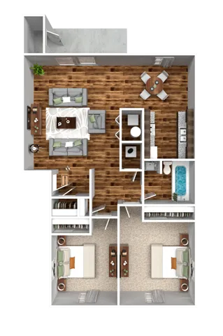 Two Bedroom One Bathroom