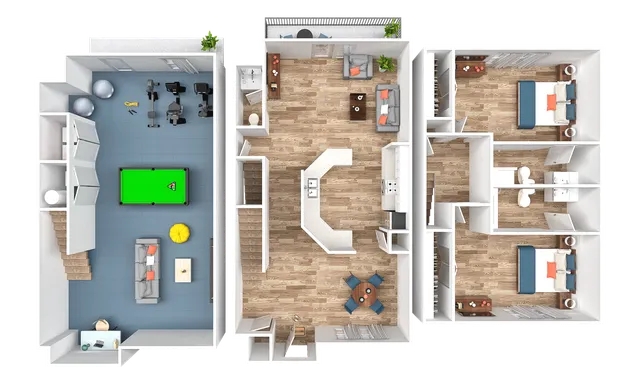Two Bedroom Two and a Half Bathroom