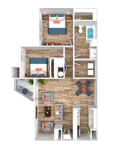 Two Bedroom One Bathroom