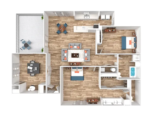 Three Bedroom and Two Bathroom with Office Space
