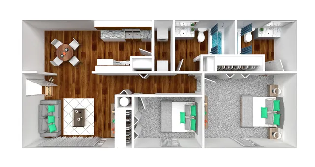 2 bedroom floorplan