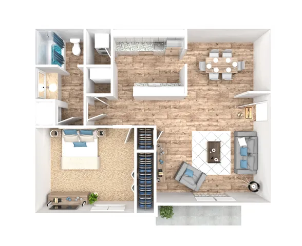 Collective 1 Bedroom floorplan