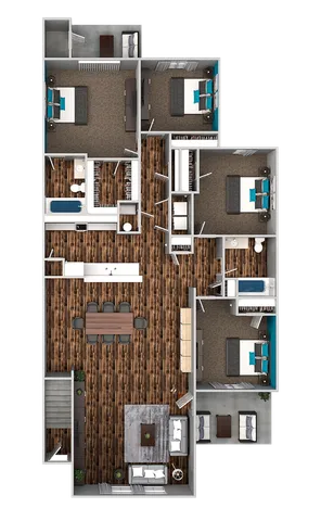 4 Bedroom 2 Bath Floorplan