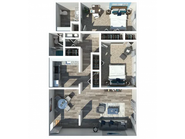 2 Bedroom 1.5 Bath