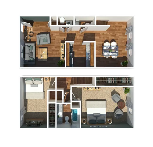 Two Bedroom Townhome Floorplan