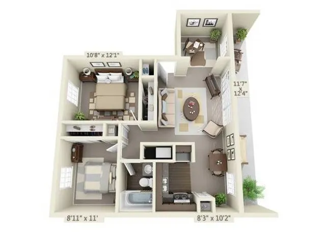 Two Bedroom Apartment Floor Plan Image