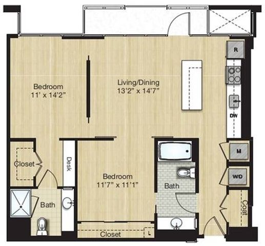 Tier 23.2 - Small 2 Bed 2 Bath with Sun Terrace