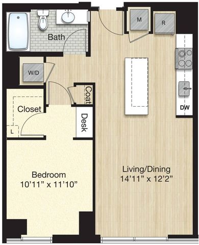 Tier 63.0 - Small 1 Bed 1 Bath