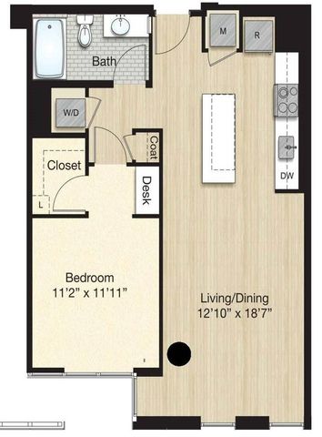 Tier 69.2 - Small 1 Bed 1Bath