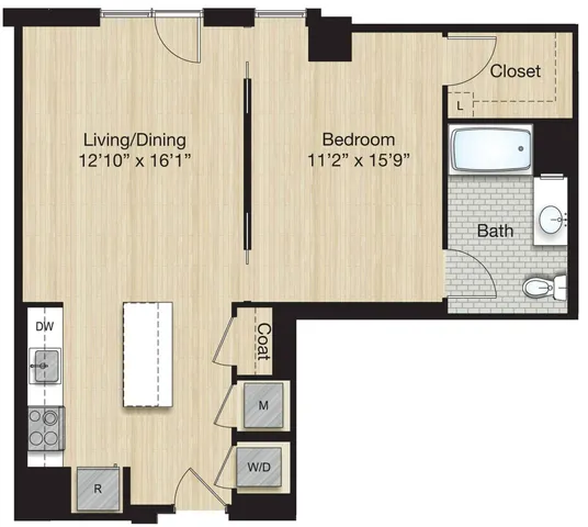 Tier 72.0 - Small 1 Bed 1 Bath