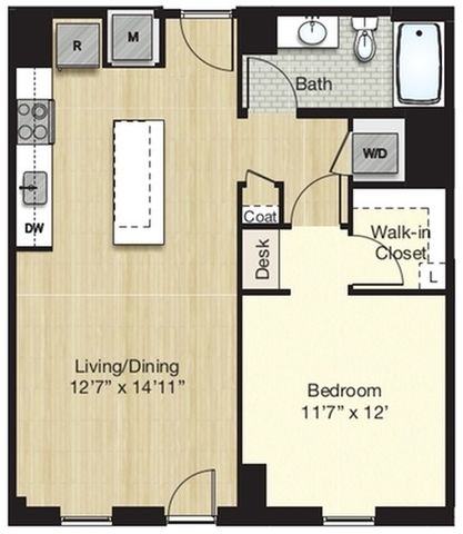 1 Bed 1 Bath-Medium