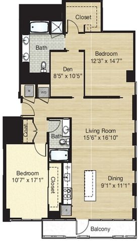 2 Bed 2 Bath Den-Medium