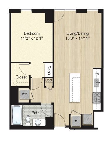 Tier 68.1 - 1 Bed 1 Bath