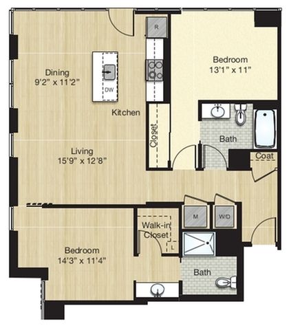 Tier 9.2 - 2Bed 2Bath