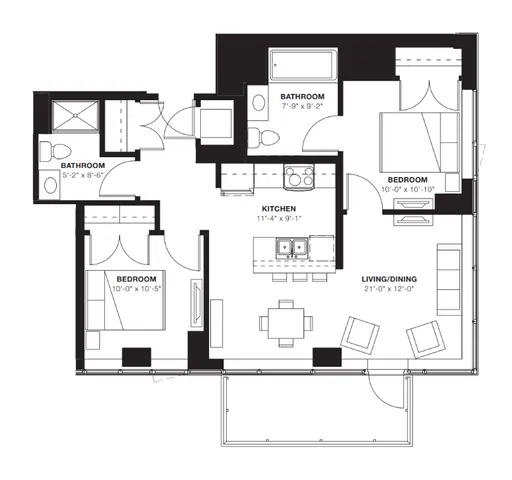 2B.1-2 Bed