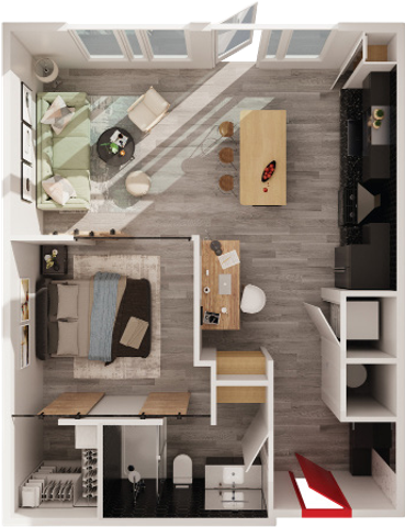 Bishop Arts - Open One-Bedroom Layout