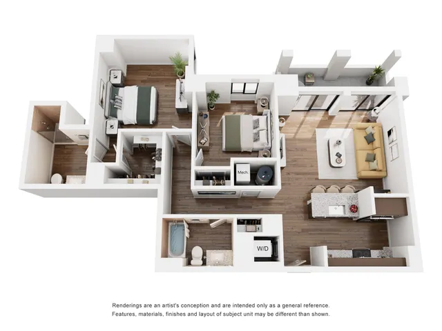 2 Bed/2 Bath w/ Balcony