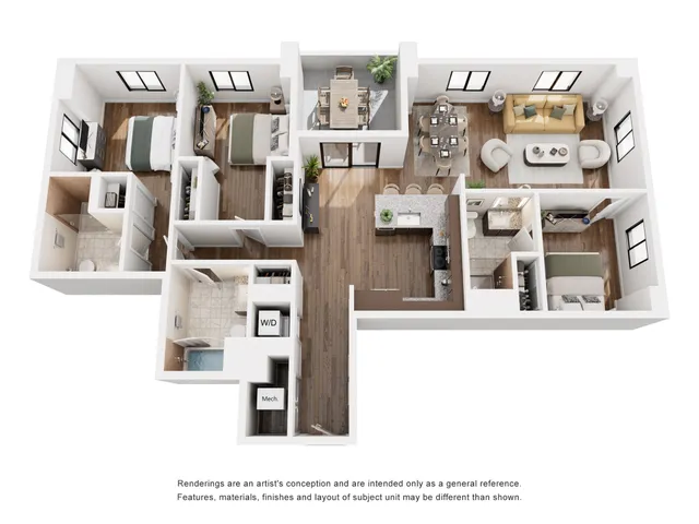 3 Bed/3 Bath w/ Balcony