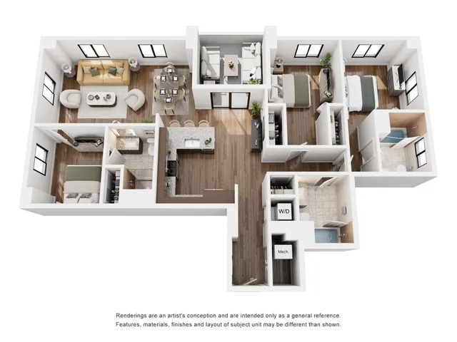 3 Bed/3 Bath w/ Balcony