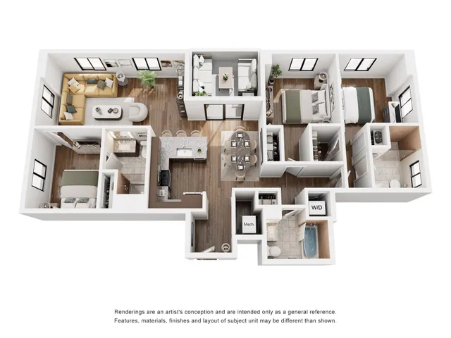 3 Bed/3 Bath w/ Balcony