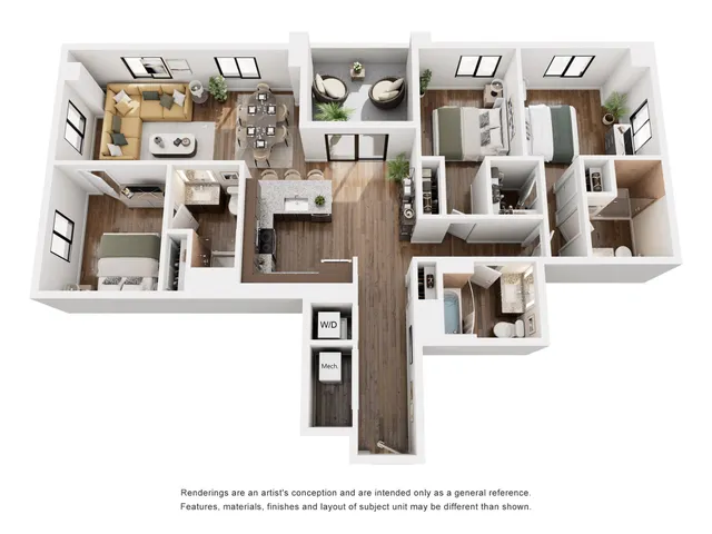 3 Bed/3 Bath w/ Balcony