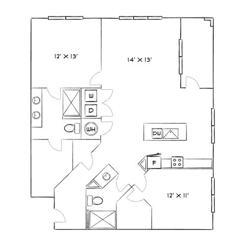 Elegant floor plan with 3 spacious bedrooms, modern kitchen, and versatile living area, designed for comfort and style.