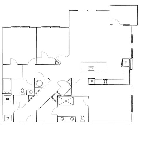 Inviting 2D floor plan with 2 bedrooms, modern kitchen, and open living-dining area featuring ample natural light.