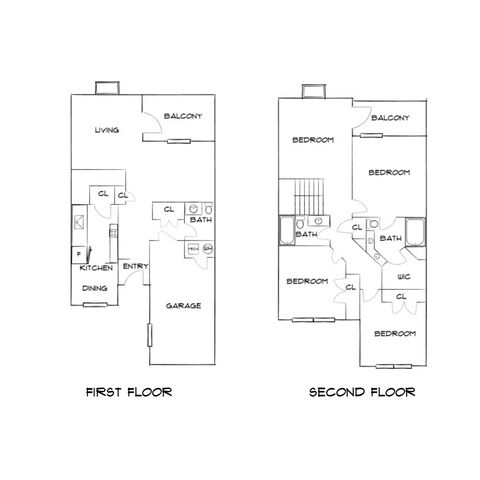 Elegant dual-level floor plan with three bedrooms, a spacious balcony, modern kitchen, and an open living area for luxurious living.
