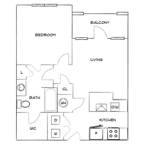 Botanic at Ingleside - One-Bedroom Floorplan