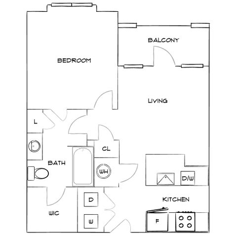 Botanic at Ingleside - One Bedroom Floorplan
