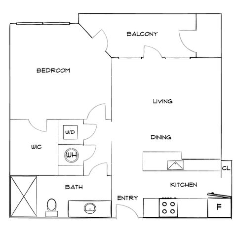 Retreat at Sweetwater - One-Bedroom Floorplan