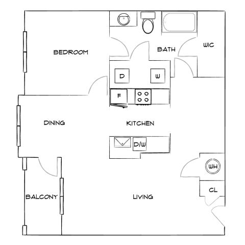 Botanic at Ingleside - One-Bedroom Floorplan