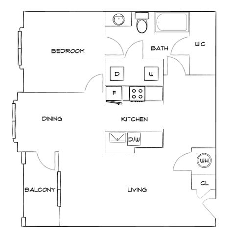 Botanic at Ingleside - One Bedroom Floorplan