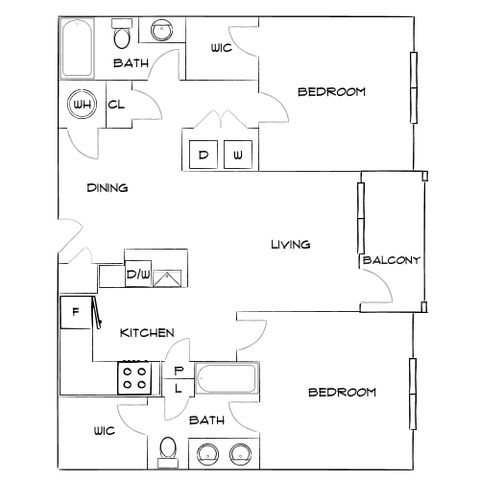 Botanic at Ingleside - Two Bedroom Floorplan